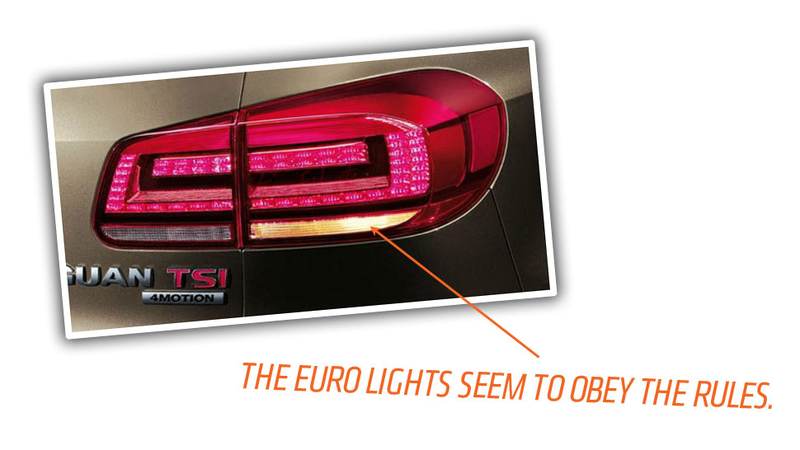 Illustration for article titled The VW Tiguan's US Taillights Are Princes Of Lies